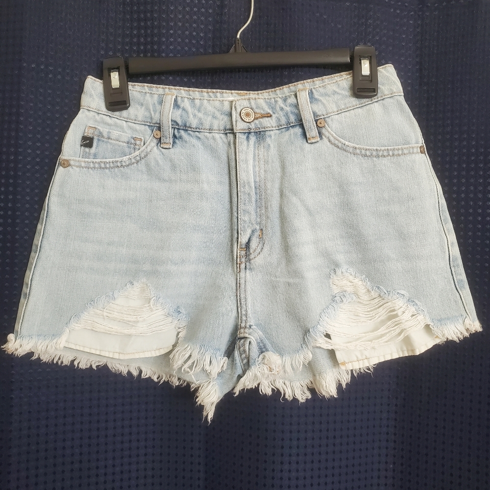 KanCan Blue Distressed Jean Shorts High-Waisted